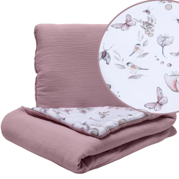 Set prikrývky a vankúša mušelín záhrada