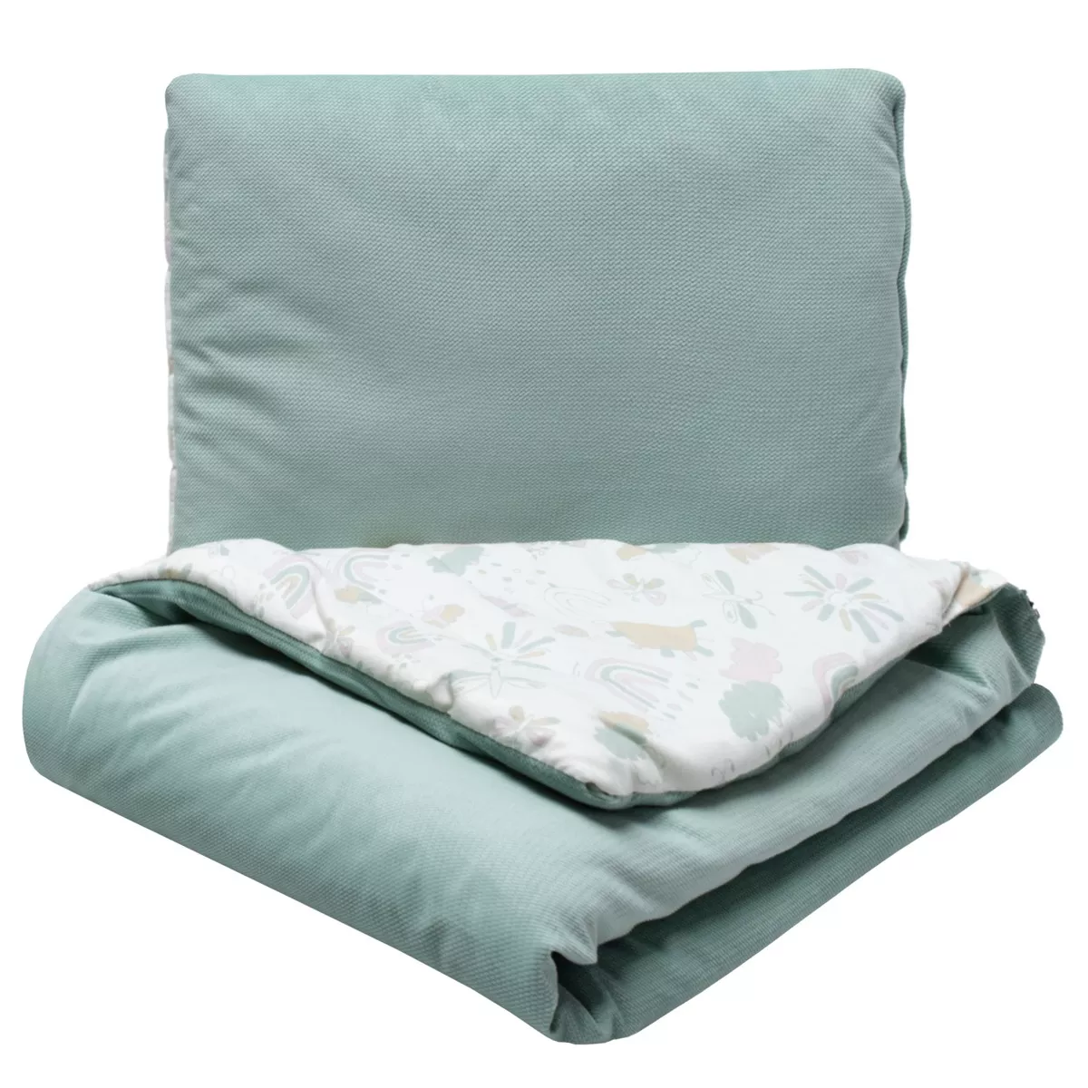Set prikrývky a vankúša velvet dúha