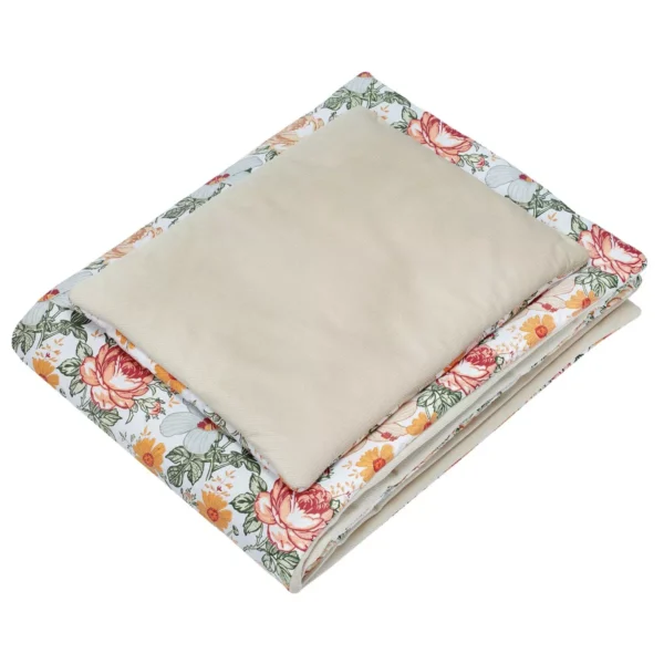 Set prikrývky a vankúša velvet kvety